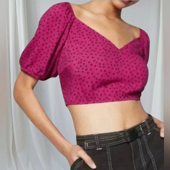 wild fable Tops - FREE 🆕Purple Printed  Crop Top